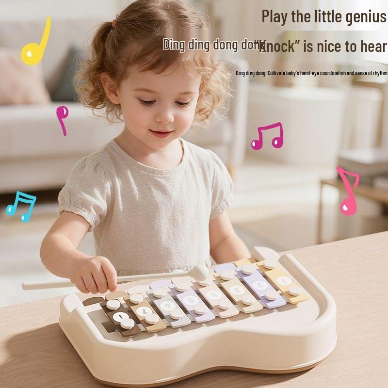Eight-Tone Baby Xylophone & Piano Toy - Children's Early Education Percussion Instrument, Anti-Collision Design