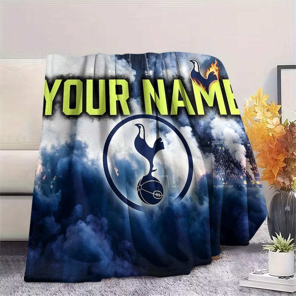 Custom Name,Tottenham Hotspur FC Printed Flannel Blanket, Soft Throw for Bedroom Sofa, Washable, Christmas Present, Great Gift.