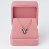 Blue Sapphire Butterfly Dainty Necklace- Sterling Silver