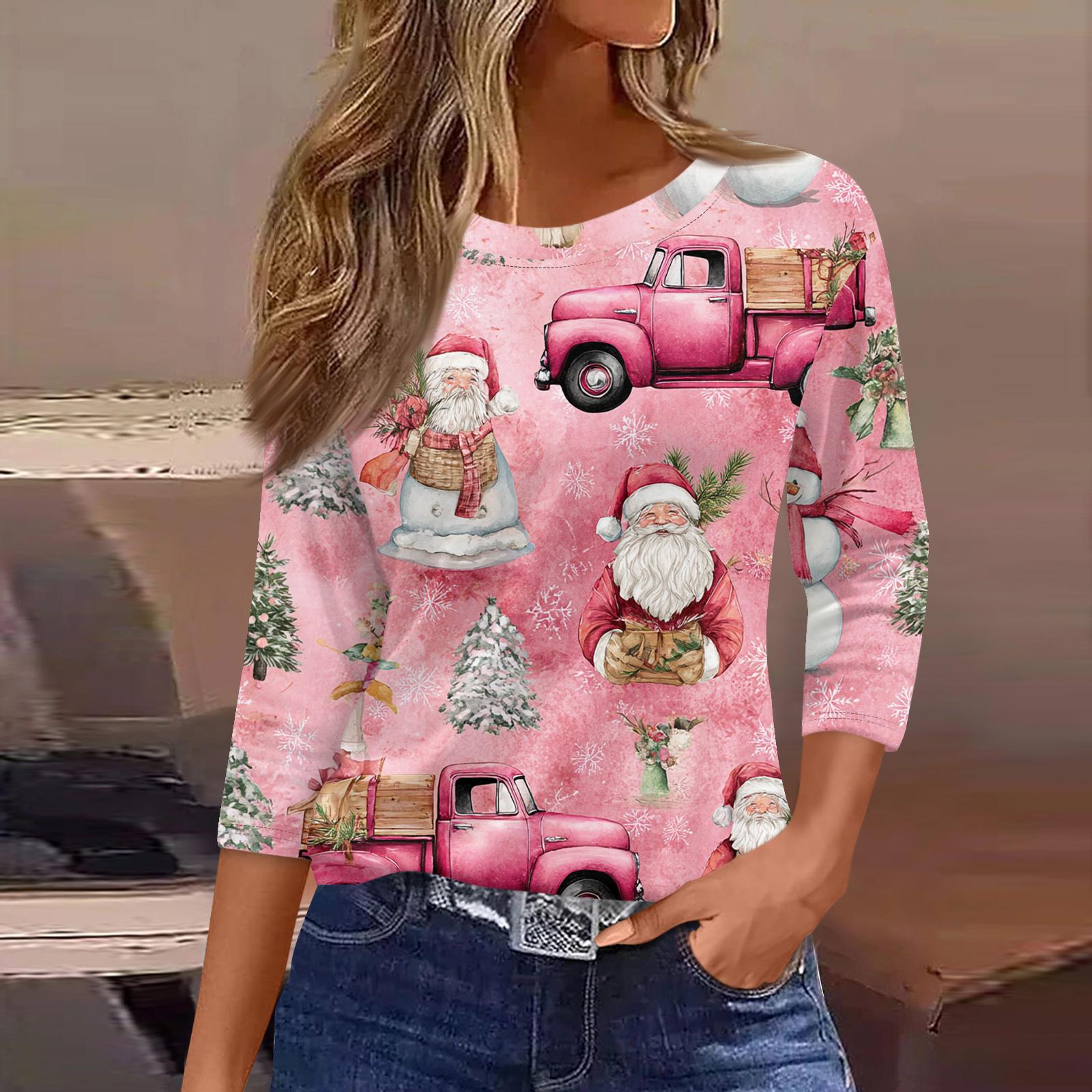 

Женские топы с рукавами 3/4, цветочный принт, винтажная мода, повседневные свободные рубашки с круглым вырезом больших размеров XL красный