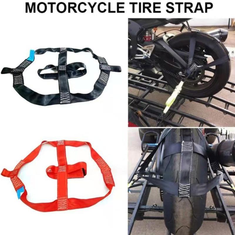 Secure Motorcycle Wheel Holding Straps Polyester Wheel Securing Straps Simple Installation for Enhances Transport Safet