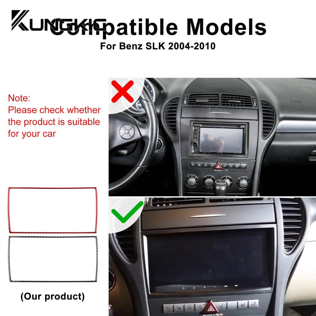 Car Central Control Panel Real Soft Carbon Fiber Trim Sticker for Mercedes Benz SLK R171 2004 2005 2006 2007 2008 2009 2010