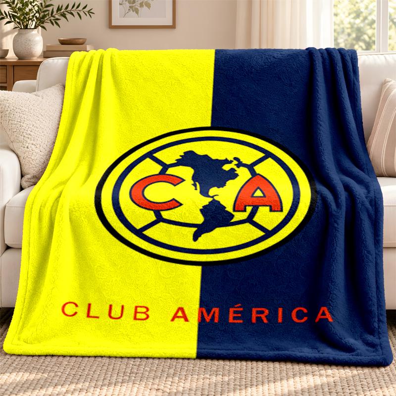 Club America Blanket Flannel Blanket Soft Cozy Plush Throw for Sofa Bed Lightweight Home Decoration Outdoor Camping