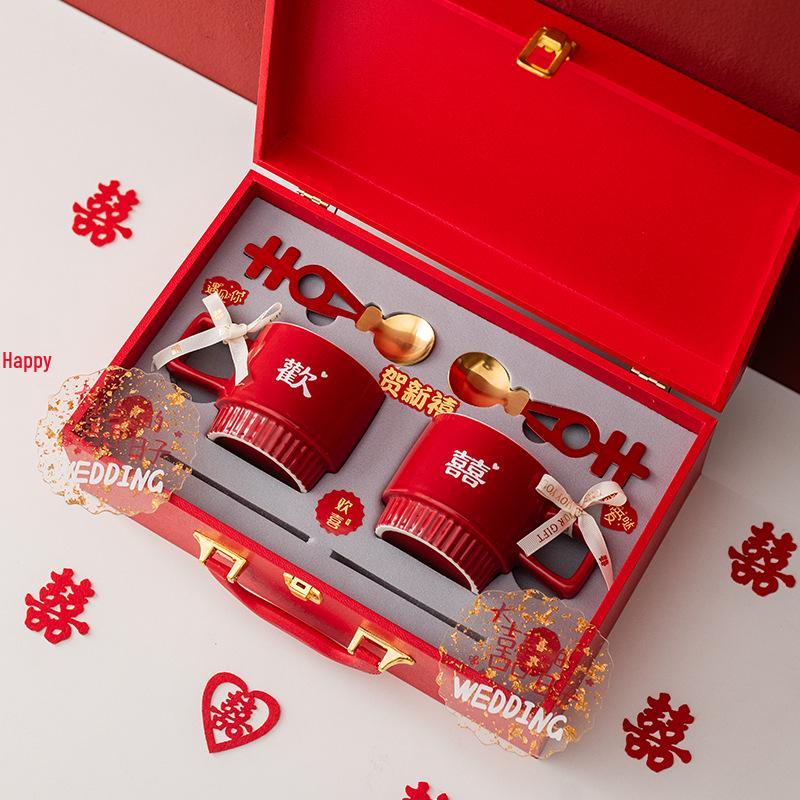 Newlywed Honeymoon Gift: Practical Wedding Coffee Cup Set & Ornament for Bride, Best Friend, or Engagement