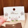 Exquisite Pink Floral Stud Earrings Set - Luxurious, Versatile Six-Piece Collection