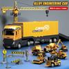Non-Toxic Children'S Container Truck Alloy Engineering Excavator Crane Trucks Set Storage Toy Car Model Toys For Children Kids Birthday Gifts