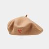 Vintage Wool Beret For Women With Heart Embroidery And Sun Protection For Fall Winter Fashion