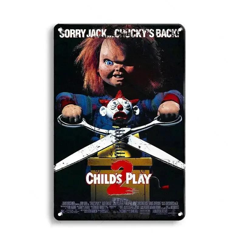 FJ Decor Classic Horror Movie Metal Tin Signs Plaque Retro Decorative Plate Bar Club Pub Wall Decoration Rusty