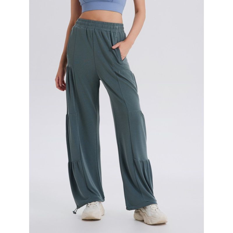 Winter New Straight Sports Pants Women's Loose Pleated Fashion New American Fitness Pants Harem Sweatpants K-style