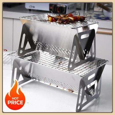 Professionele 304 Roestvrijstalen Camping Grill Set - Heavy Duty Opvouwbare Draagbare BBQ met Draagtas voor Buiten Picknicks