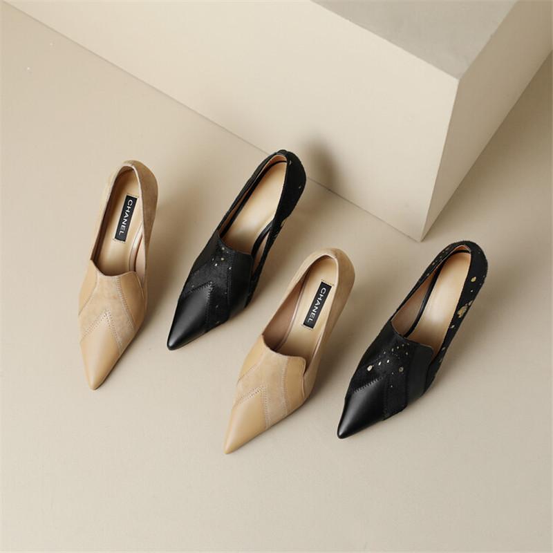 Fashion New Spring Summer Horsehair Women Shoes Fashion Pointed Toe Women Pumps High Heels Zapatos Mujer Stiletto Heels Ladies Shoes