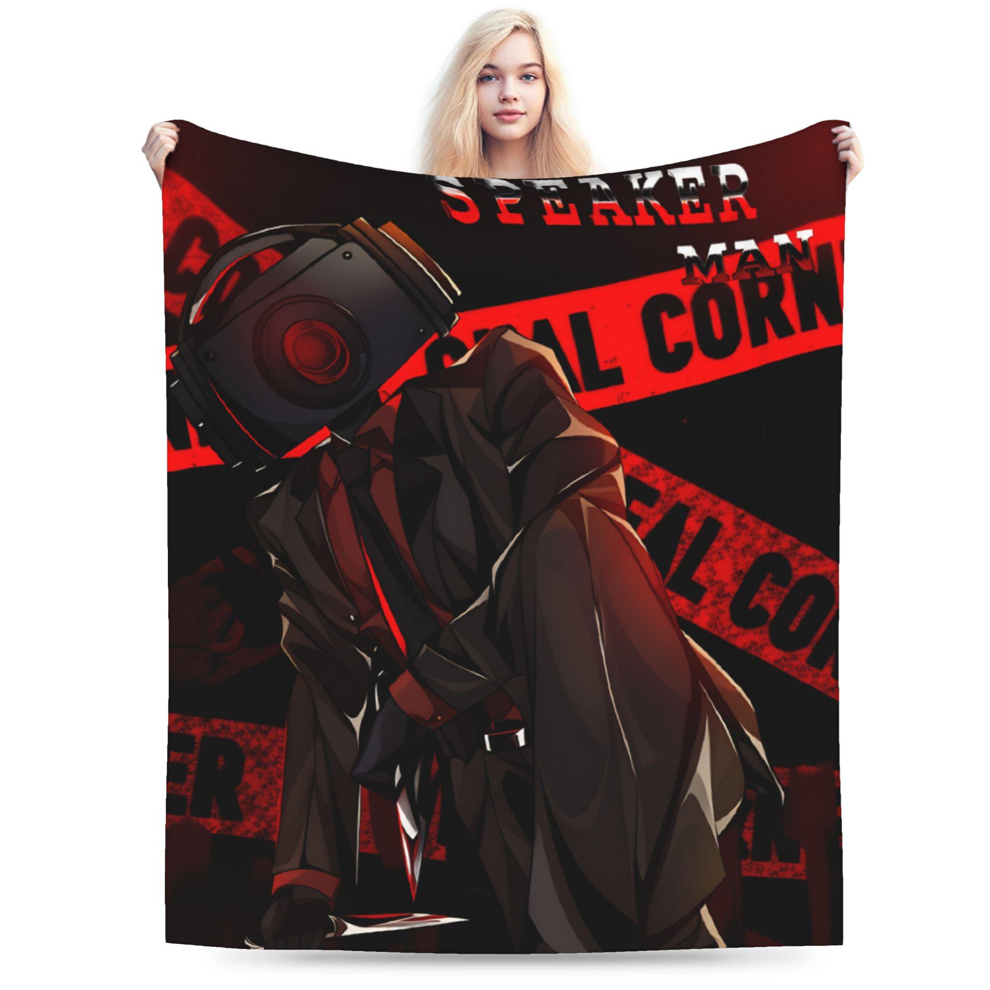 Warm Soft Blanket Kids Adult Airplane Travel Skibidi Toilet Speakerman Throw Blanket  Flannel Bedspread For Sofa Bed Cover 30x40in