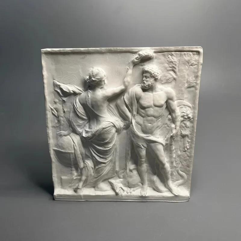 Roman Hercules Plaster Statue Crafts Desk Decoration Ornaments Creative Hercules Characters Sculpture Room Aesthetic Decor