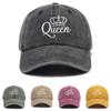 1pc Retro Washed Soft Top Baseball Caps,Unisex Outdoor Sunshade Hip-Hop Hat with Old Letter Printing,Fitted with Buckle Closure