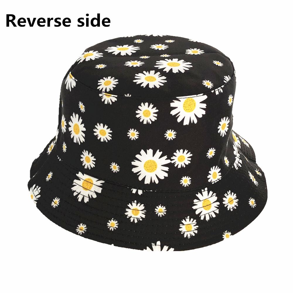 Double Sided Bucket Hats for Men Women Sunscreen Sun Cap Little Daisies Spring Fisherman Hat