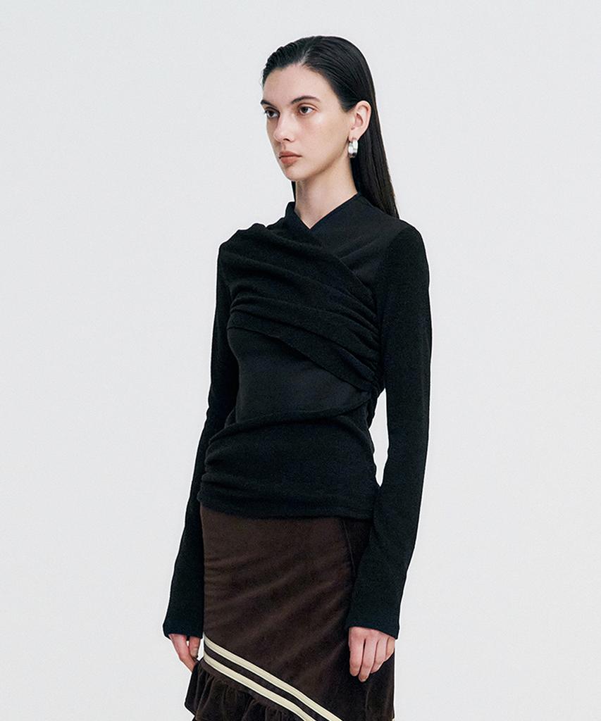 Kimjisu Layered Knit Top _ Black