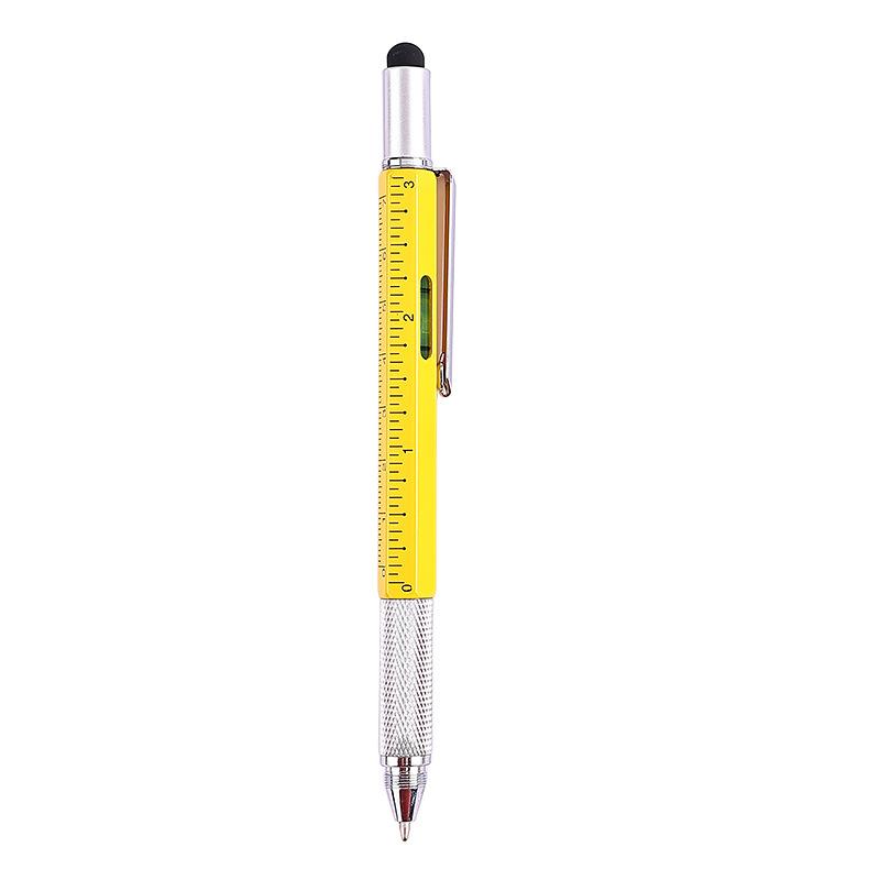 1PC Multifunctional Tool Pen Six-in-One Level Scale Touch Screen Pen Creative Double Head Screwdriver Ballpoint Pen
