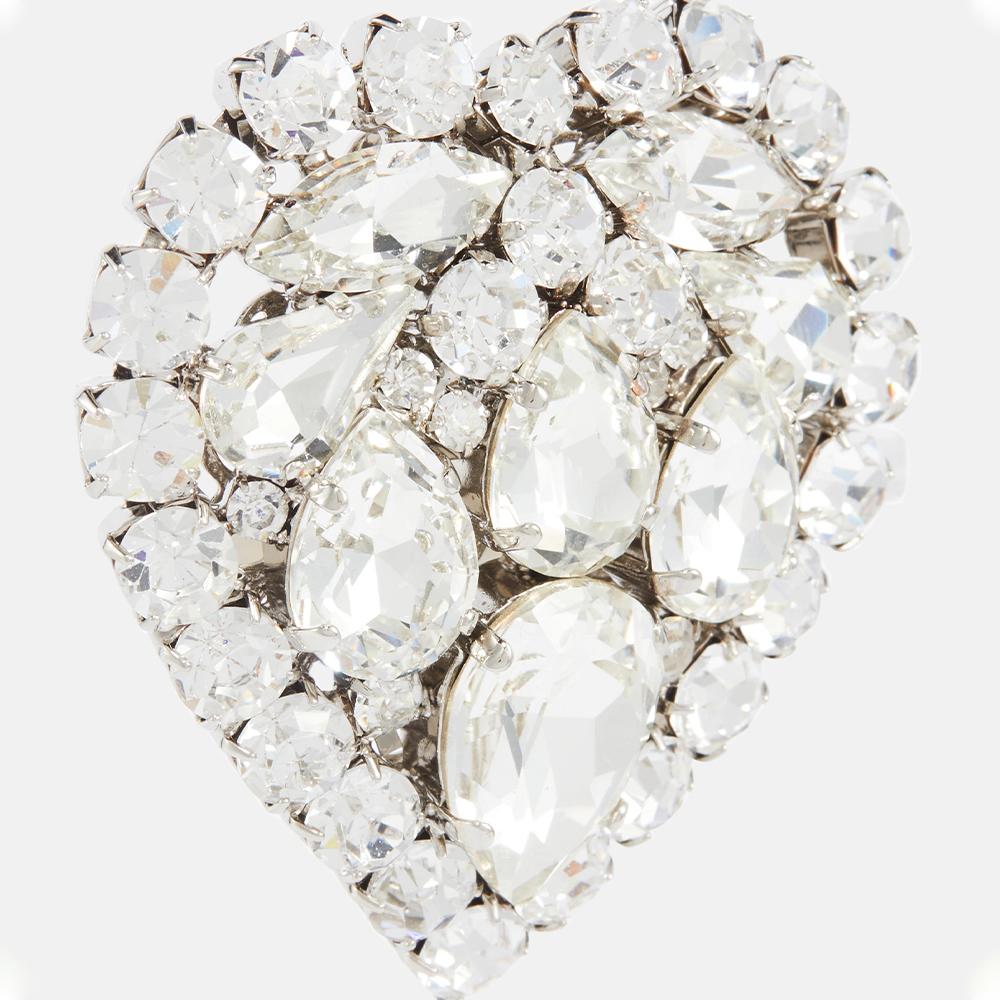 Stonefans Luxus Strass Herz Ohrklemmen Ohrringe für Damen Ohne Piercing Zubehör Kristall Ohrring-Clips Großer Schmuck