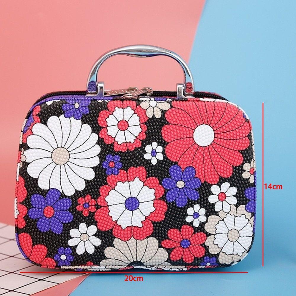 High Quality Floral Printed Cosmetic Bag Large Capacity Multifunctional Travel Wash Handbag Makeup Pouch Travel Organizer