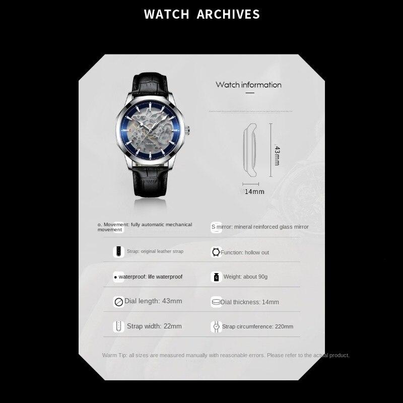 AILANG Uhren Herren Automatik Vollskelett Mechanische Uhr Neue Herrenuhren Wasserdicht