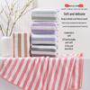 Warp-Knit Striped Coral Fleece Towels: Thick, Absorbent Face & Bath Gift Set