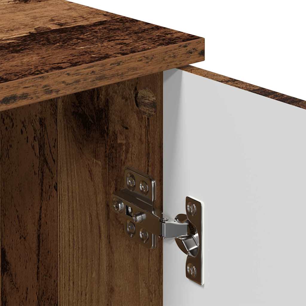 Bathroom Wall Mounted Cabinet Rustic Wood Finish 30 x 31.5 x 61 cm