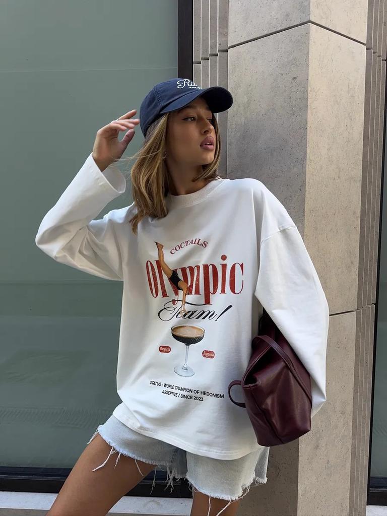 100% cotton t-shirt spring fashion temperament flow niche chic design sense age-reducing printing