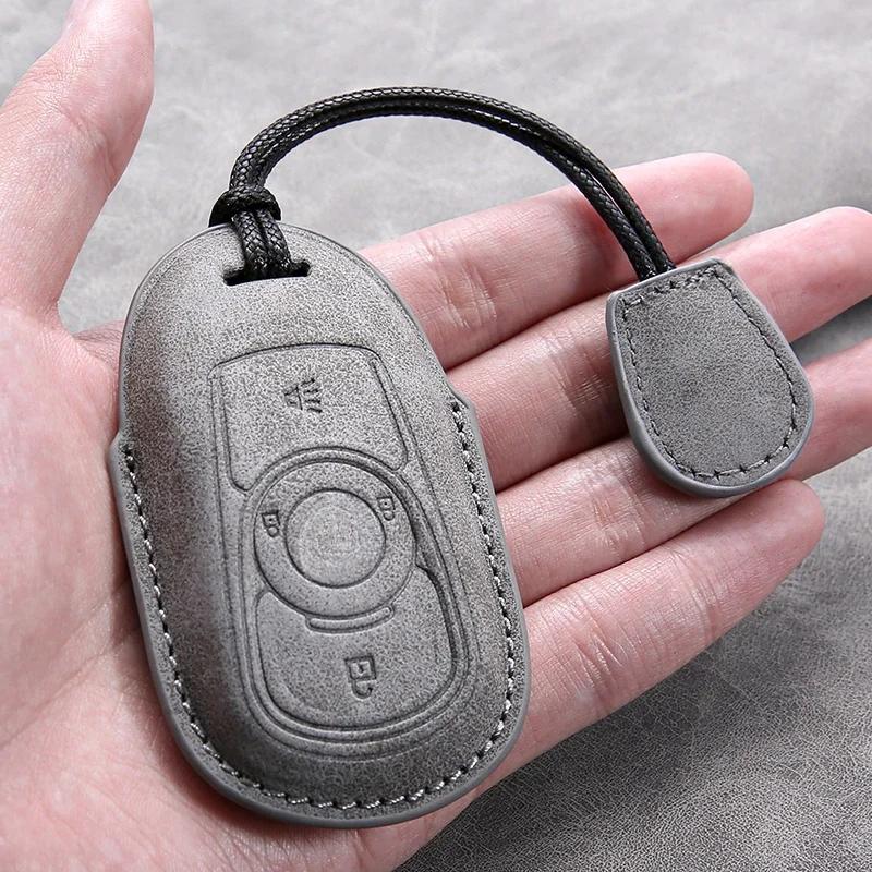 Leather Car Key Case Cover Holder Keychain Shell for Buick Verano Envision Avenir Lacrosse Regal Encore Excelle Enclave Anthem