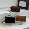 Fashion Suede Cylindrical Bag For Women Autumn New Versitile Commute Matte Texture Crossbody Bags Simple Elegant Shoulder Bag KTY