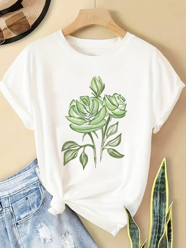 (Asian Size) letter trend cute Women Casual Short Sleeve T  Tee Top Clothing Shirt Fashion Printed Lady Female Graphic T-shirts