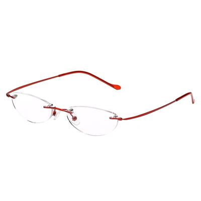 [GO!GRM] Reading Glasses, Colorless, 9g Ultra-Lightweight Frame, Rimless, Stylish, Senior Glasses, Clear Lenses, Men's & Women's, Thin, Compact, Stain