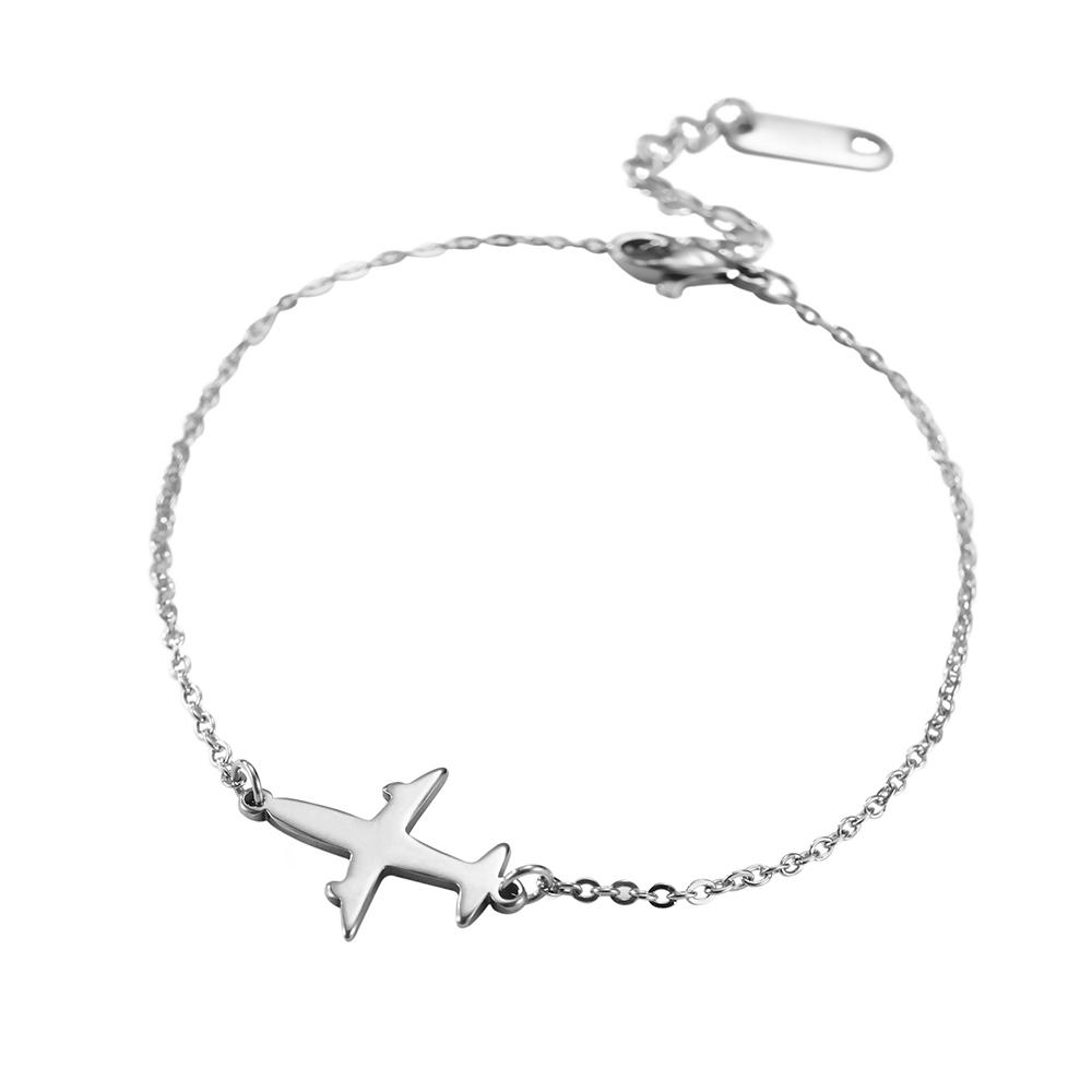 Damen-Armbänder mit Flugzeug-Anhänger, zweilagige Perlenketten-Armbänder, Schmuck aus Edelstahl, Freundschaftsgeschenk