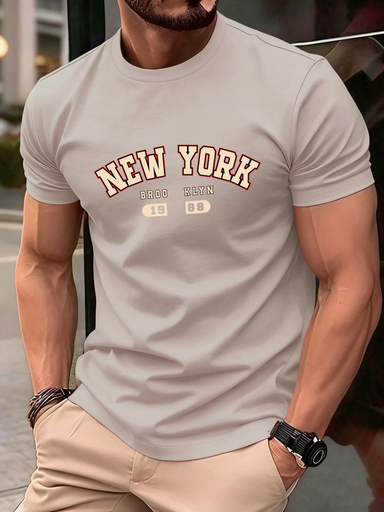 New York Brooklyn 1988 Letter Design Men TShirts Fashion Short Sleeve AllMatch Cotton Soft T Shirt Summer Unisex Loose Clothes