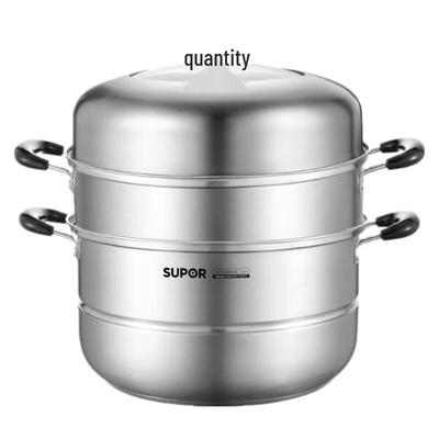 SUPOR 28cm Stal Nierdzewna 304 Dwupoziomowy Garnek Parowy