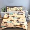 "Dachshund Trio in Stylish Outfits"  kid's and adults' bedroom decor, Exquisite three-piece bedding set gift