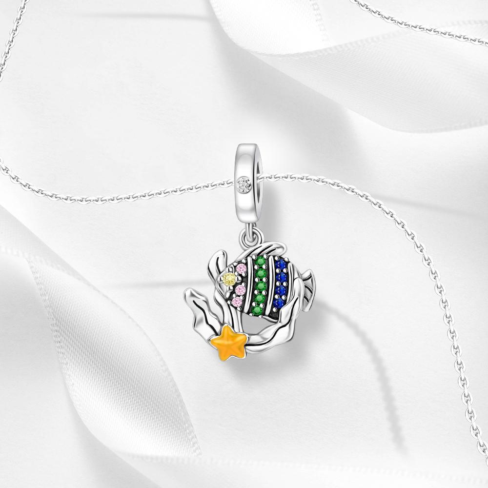 Ahthen Copper Bead Charms Seaweed and Fish Charm Fit Snake Chain Bracelets Necklaces for Women Jewellery Making