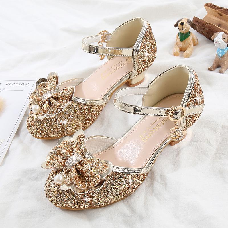 Girls' Golden Princess Shoes: Non-slip, Breathable Korean Style Sandals for Summer.