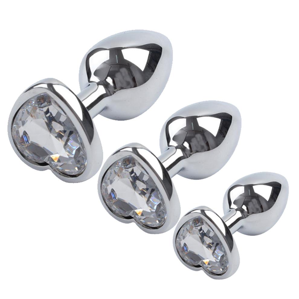 Anal Plug for Women Butt Training Tool 3pcs Stainless Steel Butt Plug Heart Fetish Adult Sex Toys Anal Stimulation