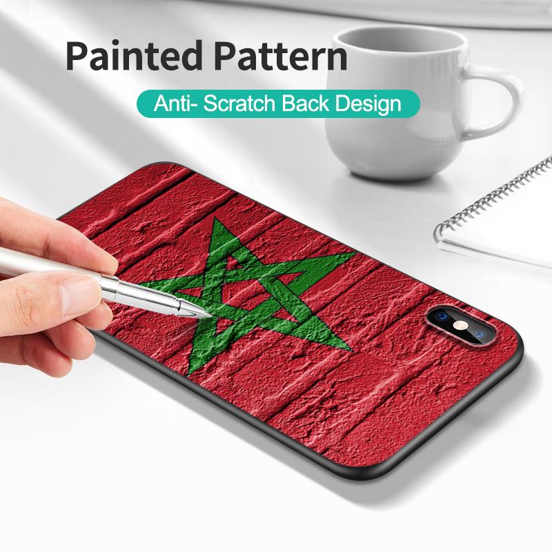 Black Tpu Case For Honor 8a Prime 8s 9 10X Lite 9A 9C 9X Premium Pro 9S Case Cover Moroccan Morocco Flag