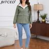 BITCED Hooded Solid-Colour Trench Coat for Women Long-Sleeved Spring/Autumn Lightweight Jacket Casual Style