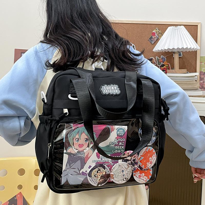 High value One shoulder Crossbody Bag Commuting Bar Pain Bag Female Large Capacity Handbag Junior High School Student Class Tutoring Bag
