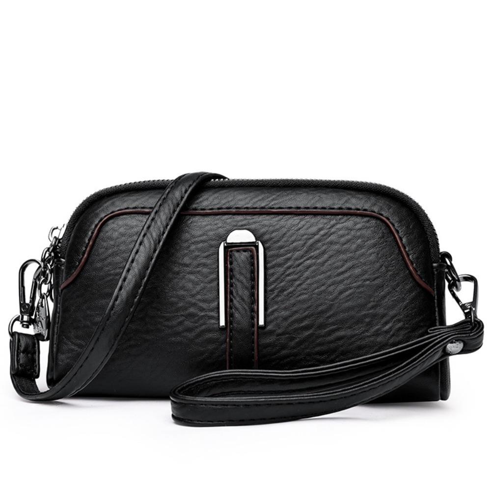 Waterproof Commute Shoulder Bag PU Leather Messenger Bag Portable Crossbody Bag Students