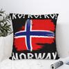 Pillow Cover Funny Norwegian Vikinges Row Norway Flag Retro Trendy Pillow Case For Sofa Home Decoration Pillowcases