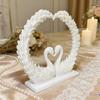 3D Geprint Hartvormig Zwanenkoppel Beeldje, Romantisch Liefdesbeeld voor Bruiloft Vrouwen Koppel Vrouw, Moderne Stijl Decoratie voor Planken Kantoor Woonkamer
