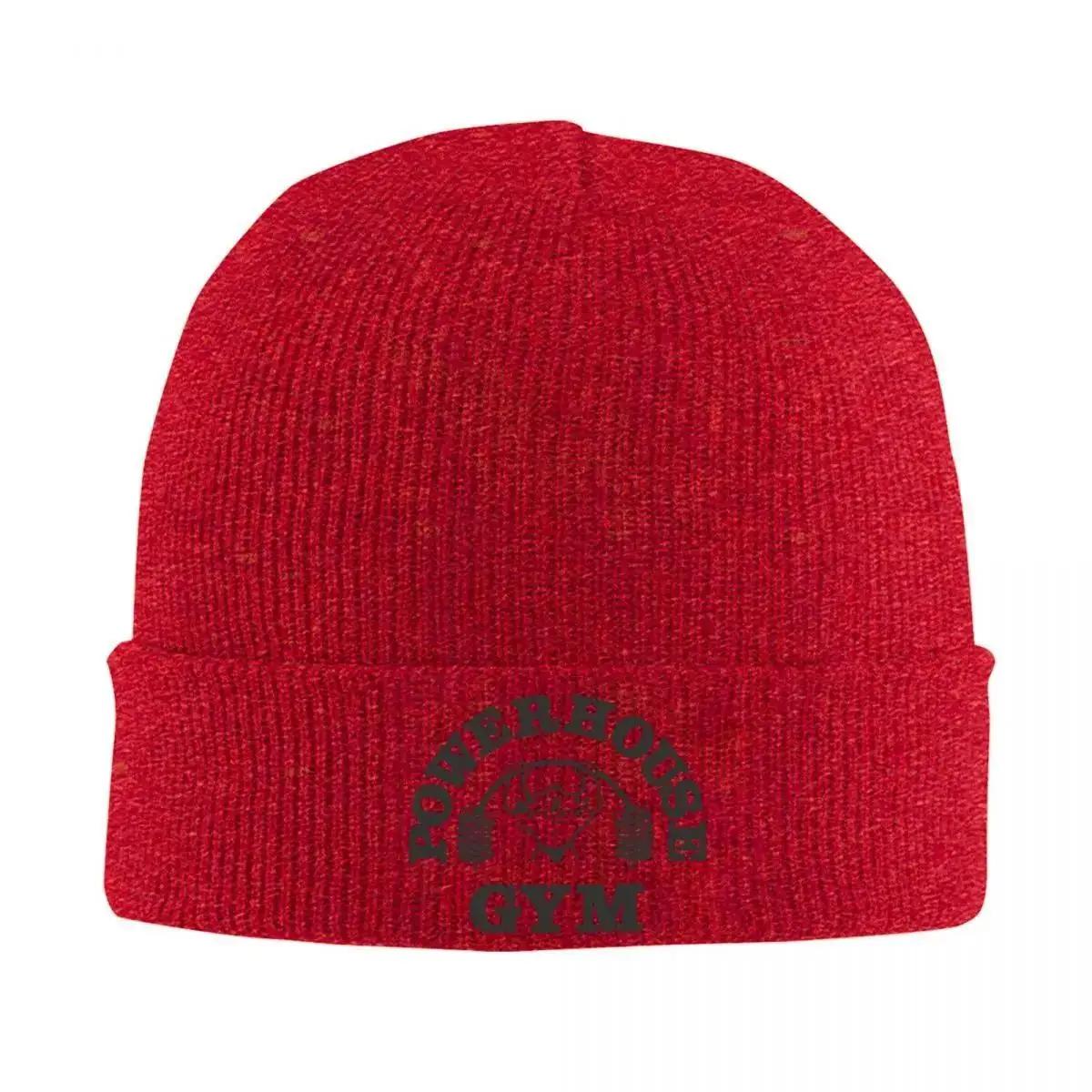 New Gym Motivation Hats Autumn Winter Beanies Warm Powerhouse Gym Cap FeUnisex Unisex Acrylic Skullcap