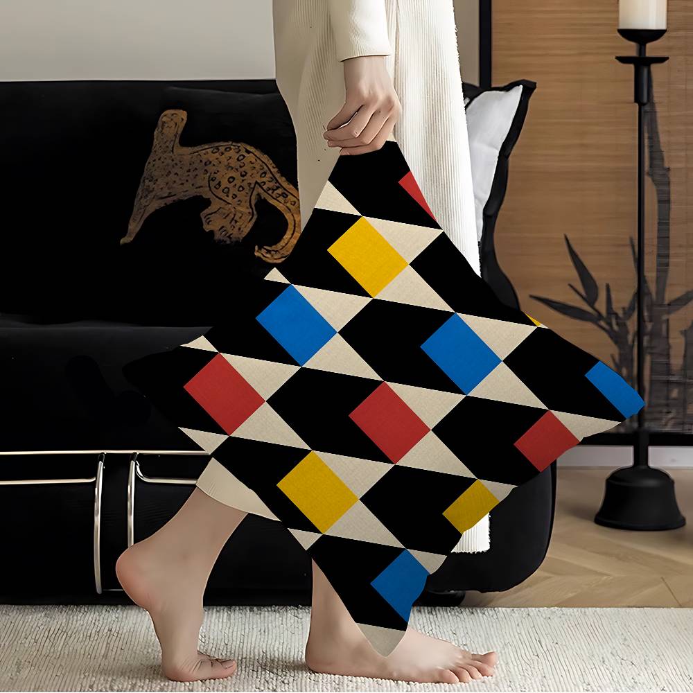 Abstract B-Bauhaus Geometry Cushion Cover Car Throw Pillow Case For Sofa Car Christmas Gift 40X40Cm 45X45Cm