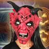 Evil Demon Mask for Cosplay Halloween Satan Devil Mask, Realistic Full Head Latex Costume with Long Horror Movie Character Headgear Horns And