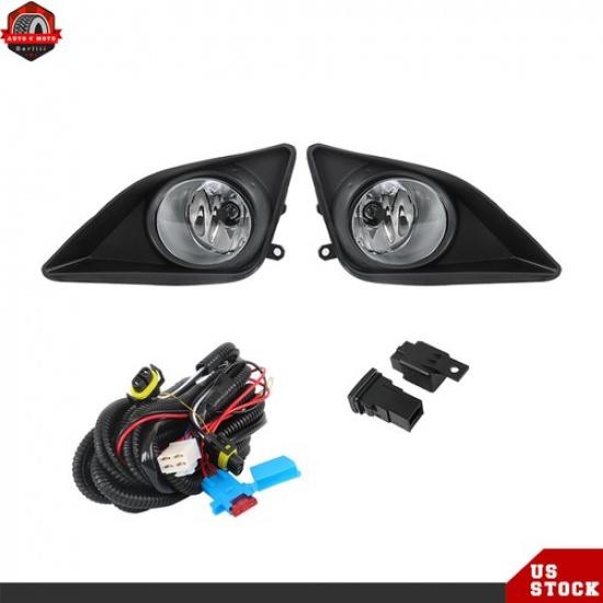 For 2009-2010 Toyota Corolla Fog Light Lamp w/Black Cover Switch Kits RH&LH Side