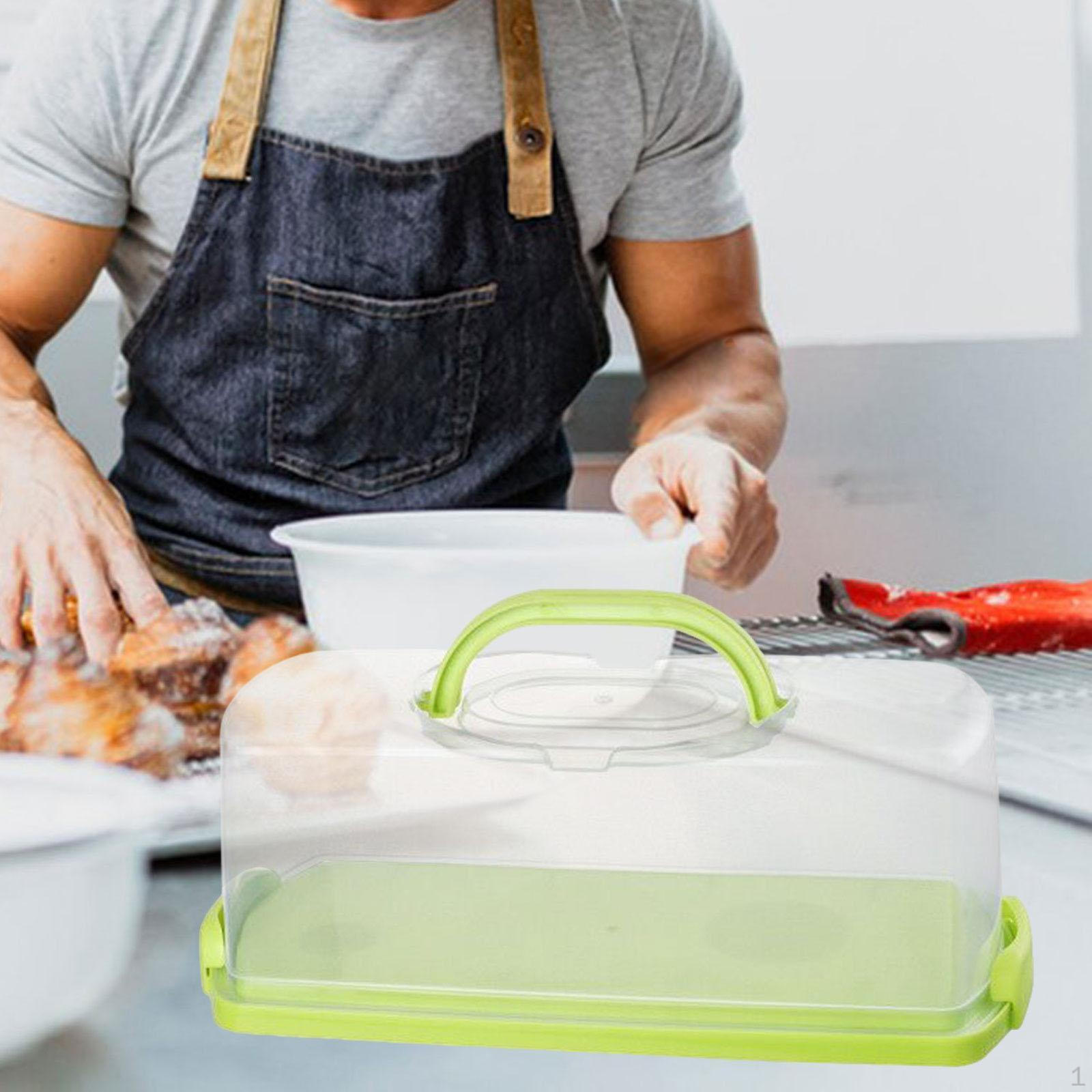 

Прямоугольная хлебница с ручкой, многофункциональная, для хранения хлеба, торта, еды зелёный