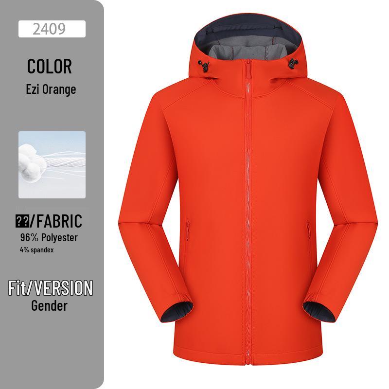 Custom Logo Windproof Softshell Jacket for Autumn/Winter - Warm Workwear for Groups & Couples